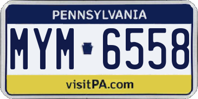 PA license plate MYM6558