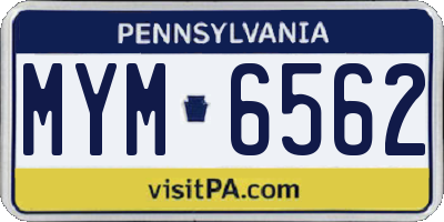 PA license plate MYM6562