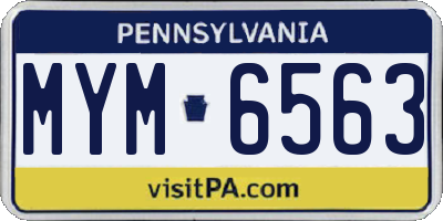 PA license plate MYM6563