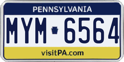 PA license plate MYM6564