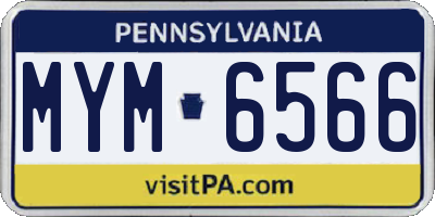 PA license plate MYM6566