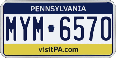 PA license plate MYM6570