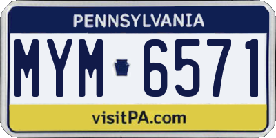 PA license plate MYM6571