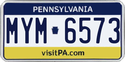 PA license plate MYM6573