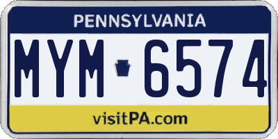 PA license plate MYM6574