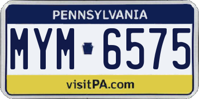 PA license plate MYM6575