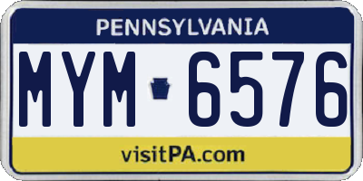 PA license plate MYM6576