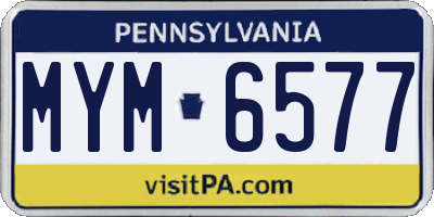 PA license plate MYM6577
