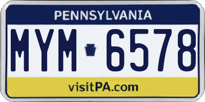 PA license plate MYM6578