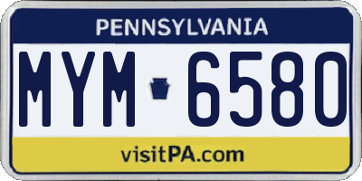 PA license plate MYM6580
