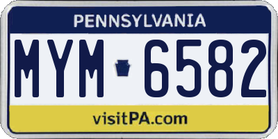 PA license plate MYM6582