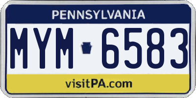 PA license plate MYM6583
