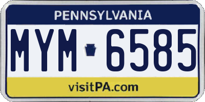 PA license plate MYM6585
