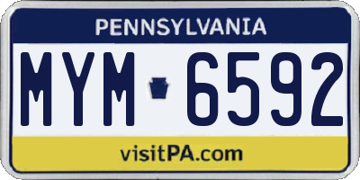 PA license plate MYM6592