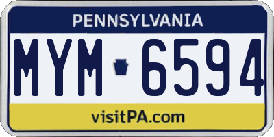 PA license plate MYM6594