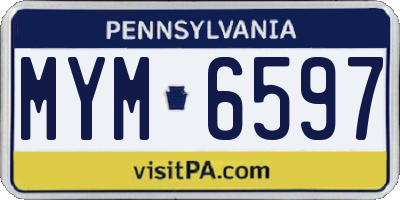PA license plate MYM6597