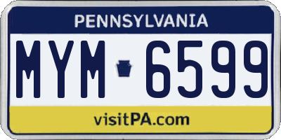 PA license plate MYM6599