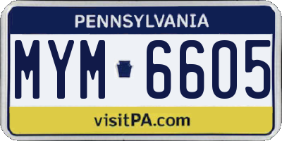 PA license plate MYM6605