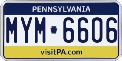 PA license plate MYM6606