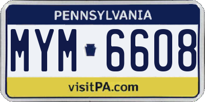 PA license plate MYM6608