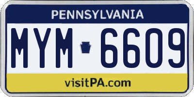 PA license plate MYM6609