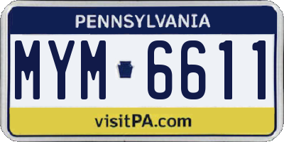 PA license plate MYM6611