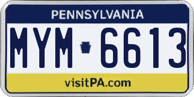PA license plate MYM6613