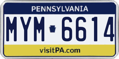 PA license plate MYM6614
