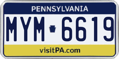 PA license plate MYM6619