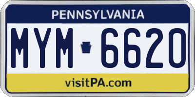 PA license plate MYM6620