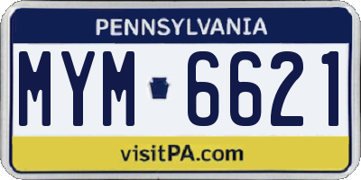 PA license plate MYM6621