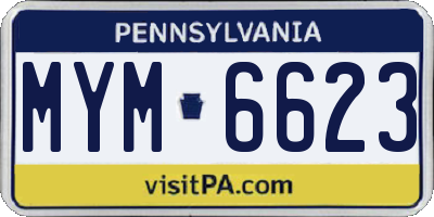 PA license plate MYM6623