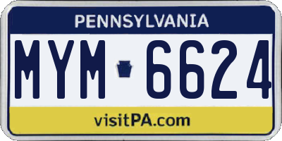 PA license plate MYM6624