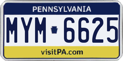 PA license plate MYM6625