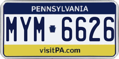 PA license plate MYM6626