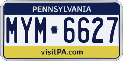 PA license plate MYM6627