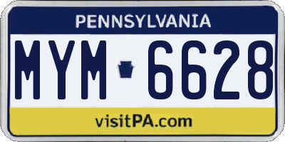PA license plate MYM6628