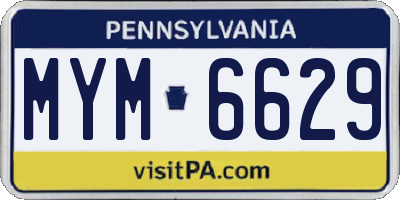 PA license plate MYM6629