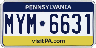 PA license plate MYM6631