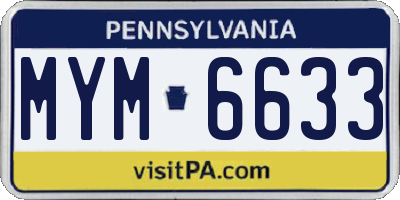 PA license plate MYM6633