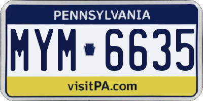 PA license plate MYM6635