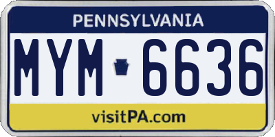 PA license plate MYM6636