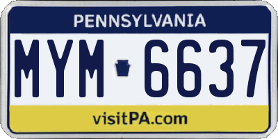 PA license plate MYM6637