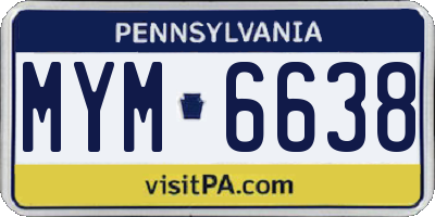 PA license plate MYM6638