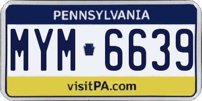 PA license plate MYM6639