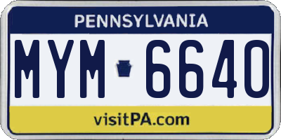 PA license plate MYM6640