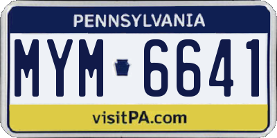 PA license plate MYM6641