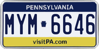 PA license plate MYM6646