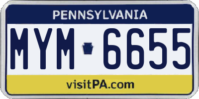 PA license plate MYM6655