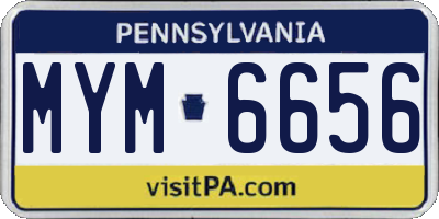 PA license plate MYM6656